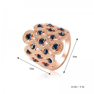 European and American Retro Style Engagement Rings Blue Crystal Wedding Ring
