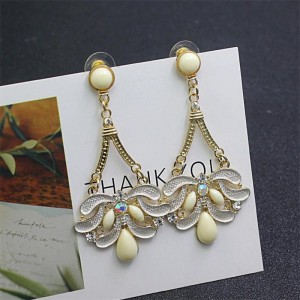 New trend of United States gemstone statement dangle earring boho jewelry