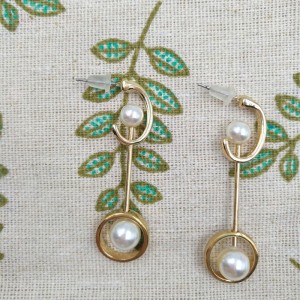 latest indian gold pearl earring designs spiral shape custom fashion women gold drop earrings