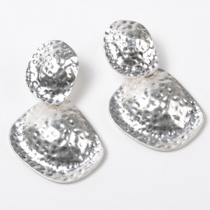 Wholesale Popular Alloy Jewelry Silver Irregular Geometric Round Drop Earring