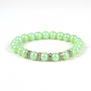 4pcs/set Designer Fashion Green Crystal Leave Beads Bracelet Bangles Multilayer Bracelet for Women