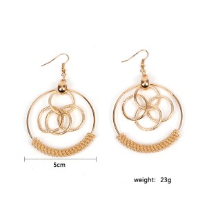 Fashion Dubai Gold Jewelry Earring Simple Gold Circles Earring Designs For Women