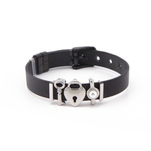 Hot Sale Stainless Steel Bracelets Lock Charms Keeper Bracelet
