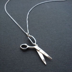 Silver Scissors Necklace Tailor Necklace Hairdresser Jewelry Hair Stylist Necklace