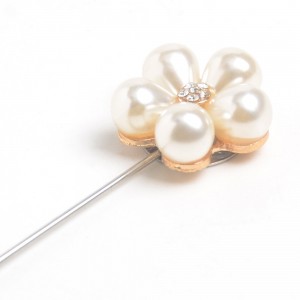 WENZHE Ladies Pearl Wedding Flower Brooch