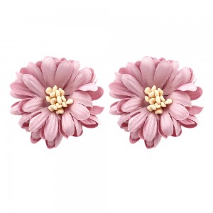 Fashion Jewelry Exquisite Multicolor Fabric Small Flower Stud Earrings For Women