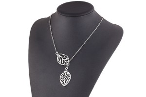 European and American fashion leaf necklace gold and silver necklace