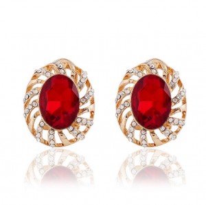 Ruby modern gold jewelry set for wedding geometry bridal jewelry set