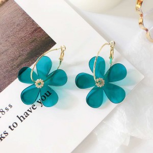 Spring and summer acrylic flower earrings colorful fashion temperament earrings for women