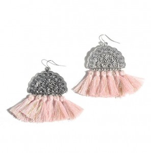 Factory price women party decoration hook tassel earrings handmade boho jewelry