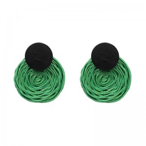 Factory direct handmade silk thread winding earrings European and American personality fashion jewelry