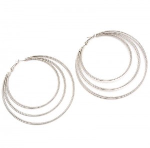 Newest 3 circles multilayer women party jewelry gold plated hoop earring