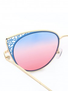 WENZHE Fashion Sunglass Metal Frame Sunglass Round Sunglasses Women