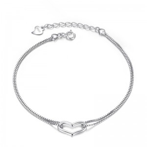 WENZHE wholesale heart 925 silver bracelet jewelry for women