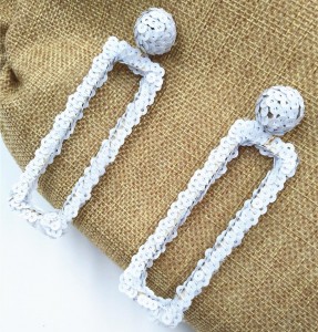 Latest Geometric Earring White Sequin Trendy Earring for Women