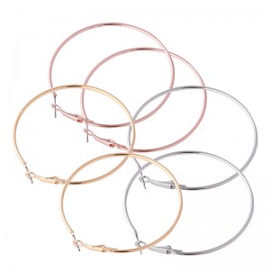 Wholesale Fashion 3 Pairs Simple Metal Big Circle Hoop Earrings for Women