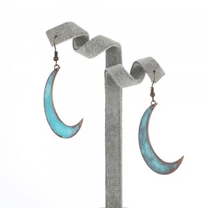 Product name	 Silver-Tone Mixed Patina Geometric Half-Moon Linear Drop Earrings