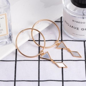 24K Gold Exaggerating Circle Modern Minimalist Geometric Earrings Women