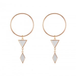 24K Gold Exaggerating Circle Modern Minimalist Geometric Earrings Women