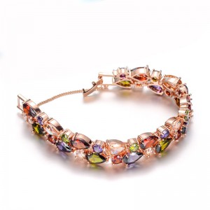 Rose color gold zircon girl bracelet new bracelet multi-layer jewelry