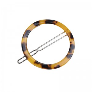 Vintage Style Round Geometric Tortoiseshell Acrylic Hairpin Ladies Hair Accessories