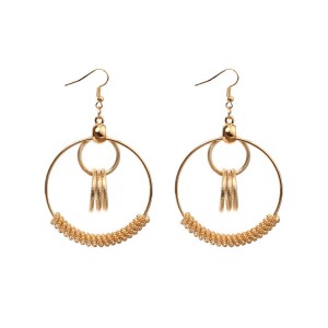 Fashion trendy punk alloy earrings geometric round big hoop earring charm