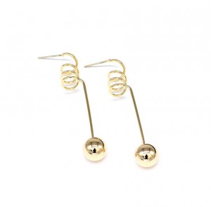 most popular dubai gold earrings tops design spiral ball earrings