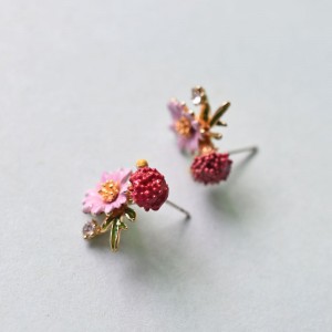 Nice enamel flower earring 925 silver needles flowers earring stud for women