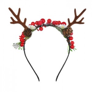 2019 Newest Design Halloween Festival Emulational Flower And Pine Cone Hair Bands With Antlers