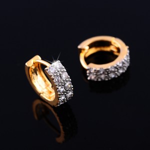 Latest Custom Cubic Zirconia Huggie Earring Jewelry Gold Small CZ Hoop Earrings For Women