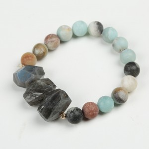 Hot Sale Fashion matte natural stone bracelets frosted gemstone elastic bracelets