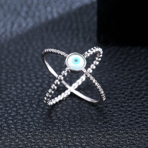 New Fashion Women Jewelry Unique X-shaped Evil Eye Ring