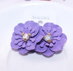 Latest Product European Style Crystal Pearl Multi Layer Flower Petal Custom Earring