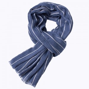 WENZHE Cotton Hijab Scarf Autumn and Winter Striped Tassel Shawl Scarf Long Scarf for Men