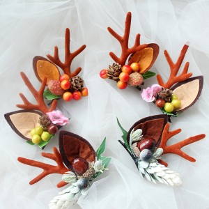 Fashion Design Handmade Antler Hairclips Christmas Deer Ears Hairclip For Children
