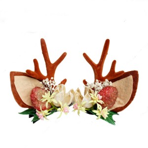 Fashion Design Handmade Antler Hairclips Christmas Deer Ears Hairclip For Children