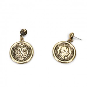 Customize Women Coin Earrings High Quality Retro Coin Drop Earrings Vintage Women Men Head Coin Earring