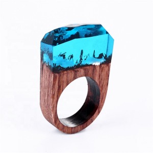 New retro jewelry wooden ring secret forest creative resin couple rings wholesale