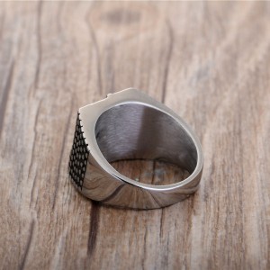 Unique Square Gear Man Ring Party Jewelry Punk Vintage Silver Rings for Men