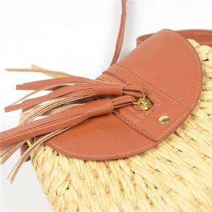 WENZHE Bohemia Style Handmade Summer Beach Shoulder Bag Women Paper Straw Bag