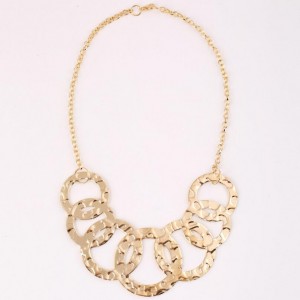 Novelty gold full circle geometry gold pendant necklace trending products
