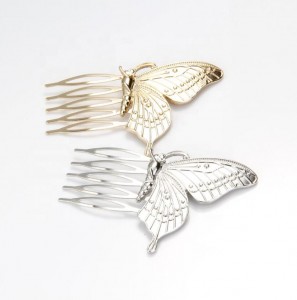 Wholesale Custom Golden Bridal Metal Hair Accessories Butterfly Hair Clip