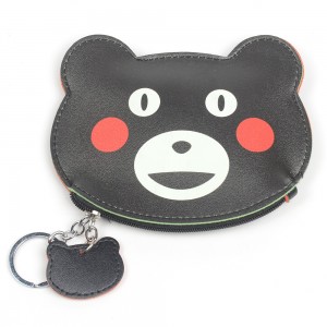 WENZHE Cartoon Animal Bear PU Leather Kids Coin Purses