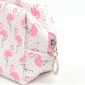 Geometric Flamingo PU Cosmetic Makeup Toiletry Bag