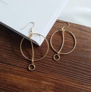 Modern jewelry fashion delicate metal geometry circle earring accessories women