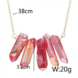 Fashion Colorful Crystal Pendant Necklace Women Natural Stone Necklace