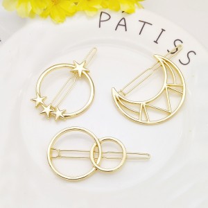 Fashion hair accessories design moon shape metal hair pins women’s hairpins