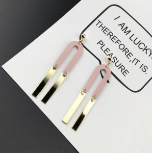 New fashion exaggeration U shape gold plated korean big statement earrings