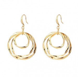 Fancy design alloy geometry circle women big earrings fashion gold jewelry earring