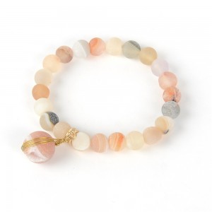 WENZHE Wholesale Multiple Color Natural Stone Bead Bracelet Women Agate Stone Bracelet